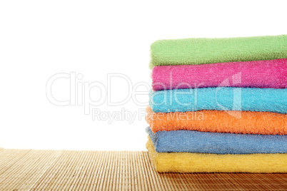 Lots of colorful bath towels