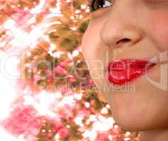 Smiling Girl With Sparkling Sunlight Background