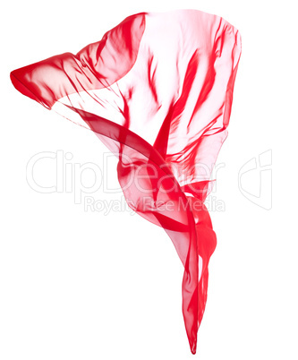 Red flying fabric isolated