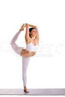 beauty woman exercise yoga - Dancer Pose