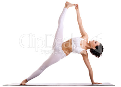 woman in yoga asana - Side Plank pose