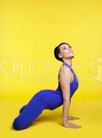 positive woman exercise yoga pose