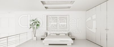 Interior of modern bedroom panorama 3d render