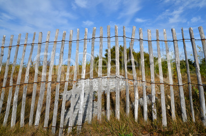 Zaun am Stand Meer Küste