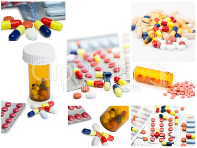 Colorful tablets with capsules