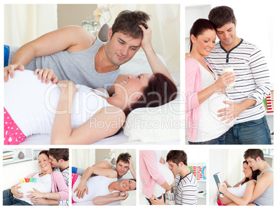 Collage of a pregnant couple