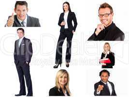 Collage of trendy business people