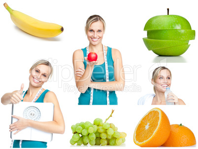 Collage about healthy lifestyle