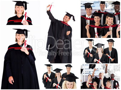 Collage of students graduating