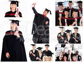 Collage of students graduating