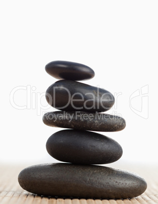 A black stones stack