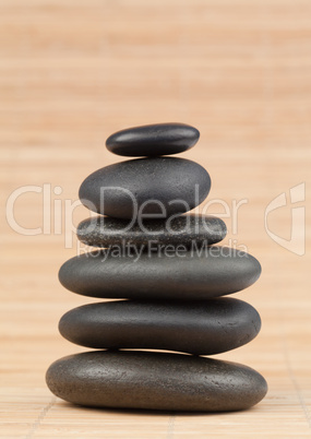 Round smooth pebbles stack close up