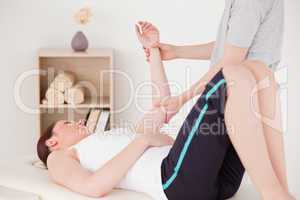 Young woman having an arm massage