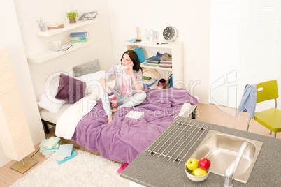 Student bedroom - young girl speaking on phone