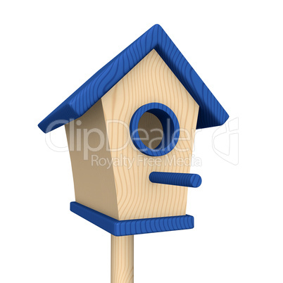 Vogelhaus aus Holz - Blau
