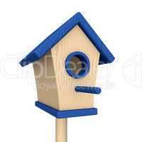 Vogelhaus aus Holz - Blau