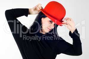 Pretty girl with red hat