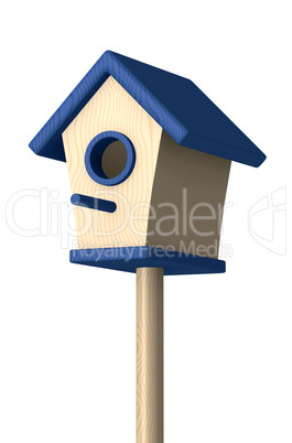 Vogelhaus aus Holz - Blau 02