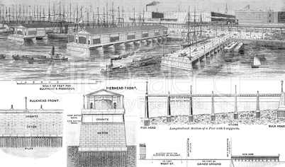 Proposed wharfage piers and improved front for the city of New York