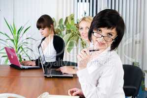 Meeting of young business ladies