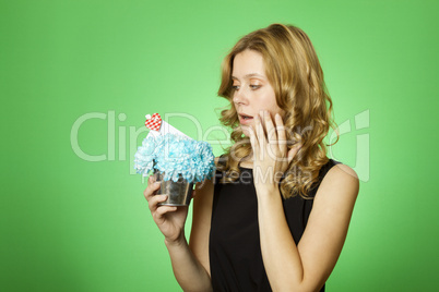 Woman with flowers