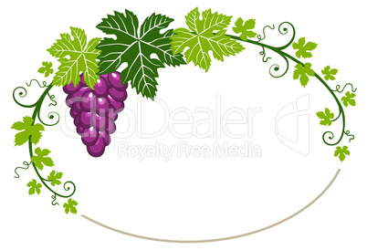 Grapes frame with leaves