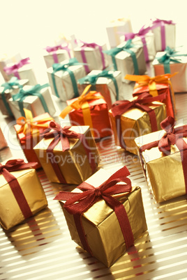 Lots of colorful gift boxes