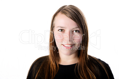 Portrait einer jungen Frau mit braunen langen Haaren 658