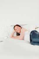 Beautiful woman posing while relaxing