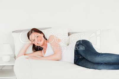 Pretty woman posing while relaxing