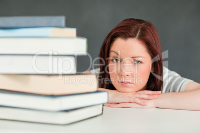 Desperate student looking at the camera