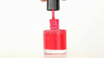 Portrait of a red nail polish