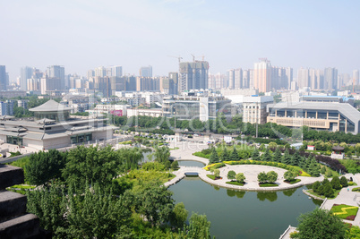 Downtown view of Xian, China