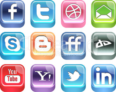 Vector Realistic Social Media Icons