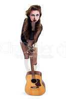 rocker girl with acoustic guitar