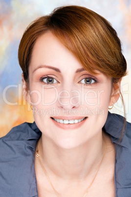 Perfect woman  on colored background