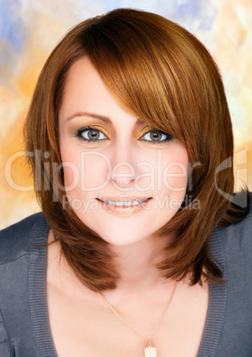 Perfect woman  on colored background