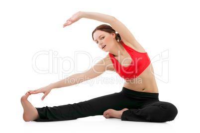 Young woman doing gymnastics