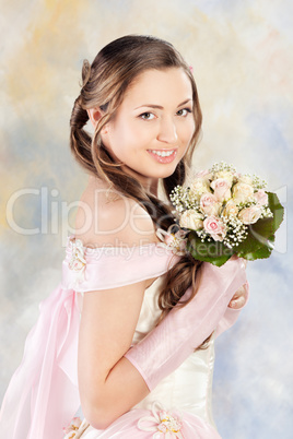 Beautiful woman dressed as a bride