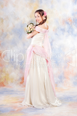 Beautiful woman dressed as a bride