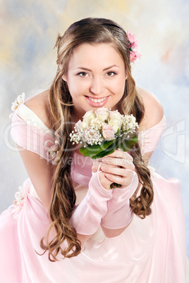 Beautiful woman dressed as a bride