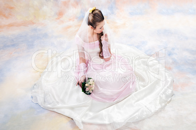 Beautiful woman dressed as a bride