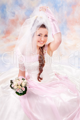 Beautiful woman dressed as a bride