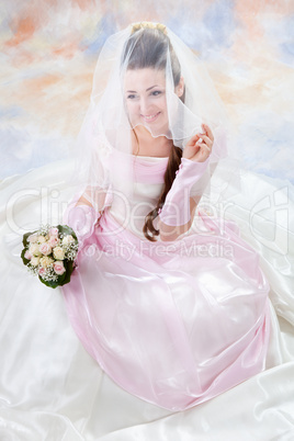 Beautiful woman dressed as a bride