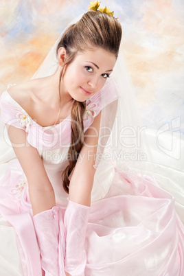 Beautiful woman dressed as a bride