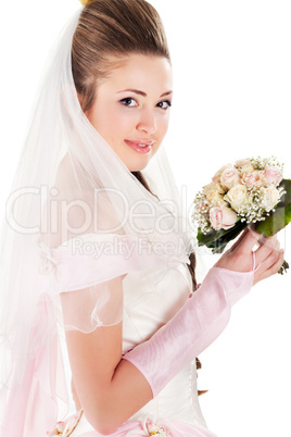 Beautiful woman dressed as a bride