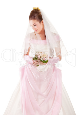 Beautiful woman dressed as a bride