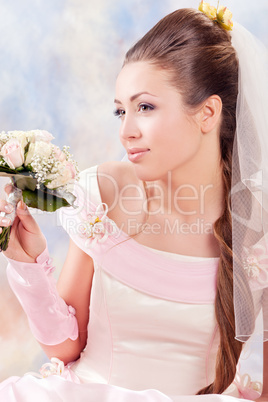 Beautiful woman dressed as a bride