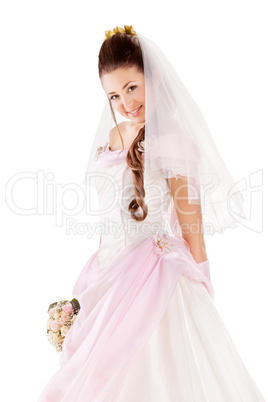 Beautiful woman dressed as a bride