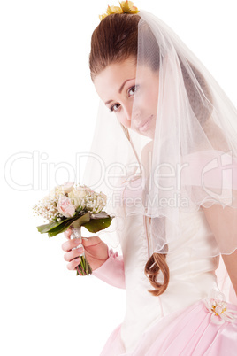 Beautiful woman dressed as a bride